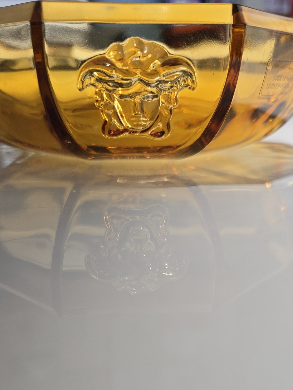 Versace Medusa Crystal Bowl In Amber